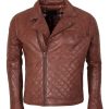 Diamond Brown Mans Leather Jacket