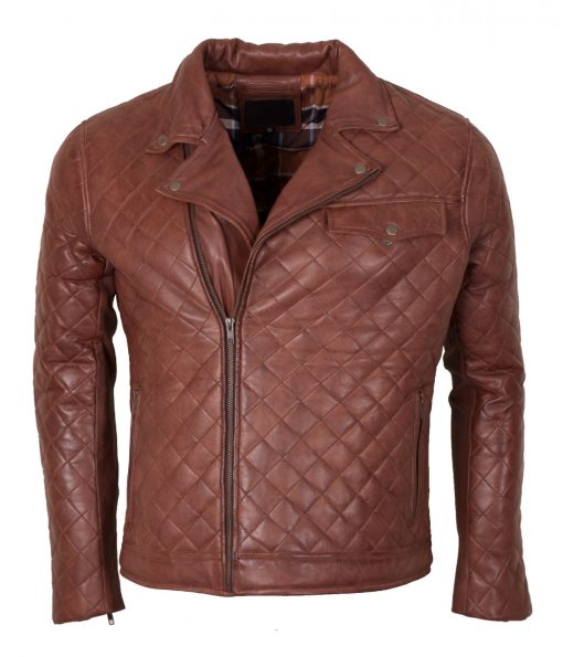 Diamond Brown Mans Leather Jacket