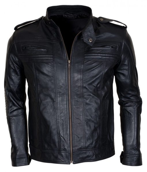 Aj Styles Mens Hooded Leather Jacket Sale USA