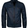 Blue-Men-Vintage-Cafe-Racer-Genuine-Leather-Jacket