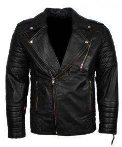 Boda Black Biker Leather Jacket
