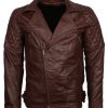 Brando Brown Leather Biker Jacket
