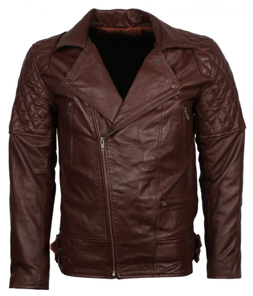 Brando Brown Leather Biker Jacket