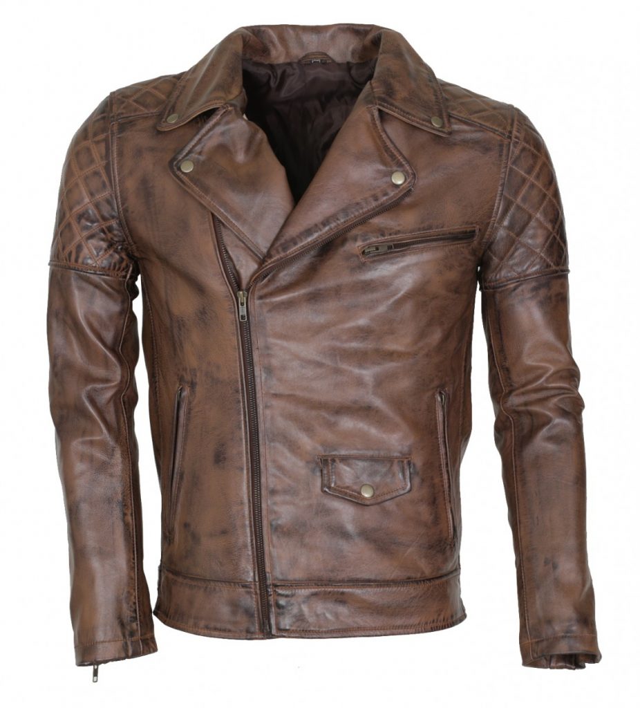 Brando Mens Vintage Dark Brown Real Leather Jacket Stinson Leathers