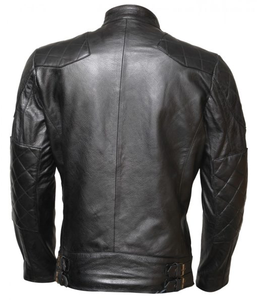 David Beckham Men's Motorcycle Leather Jacket - Stinson Leathers