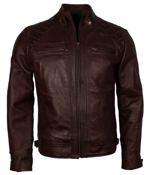 Dark-BROWN-Vintage-Leather-Jacket