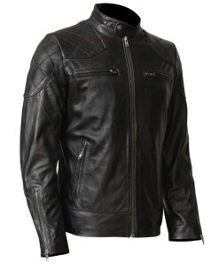 David Beckham Men's Motorcycle Leather Jacket