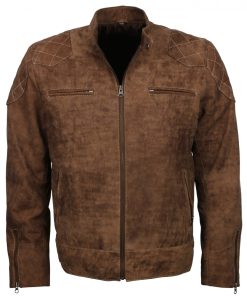 Distressed Leather Biker Brown Jacket for Men Fashion Sale USA