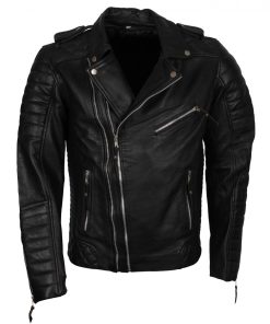 Double Zipper Biker Leather Jacket