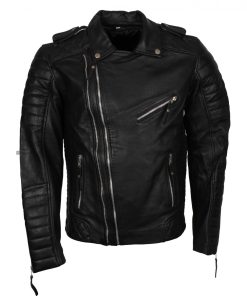 Double Zipper Biker Leather Jacket