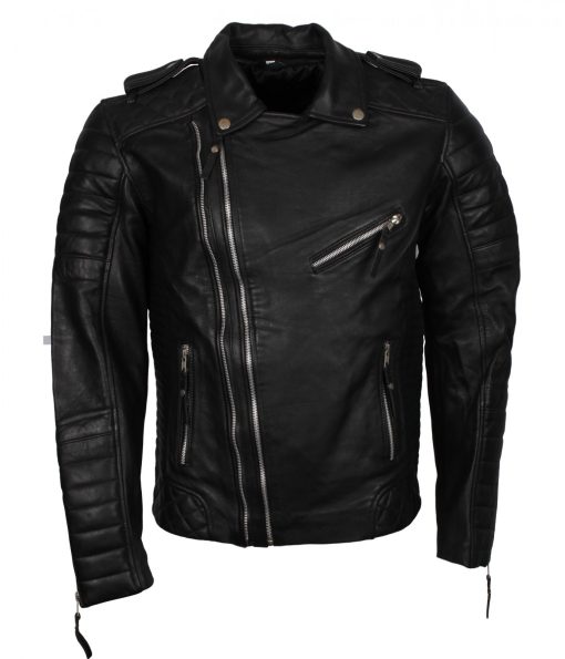 Double Zipper Biker Leather Jacket