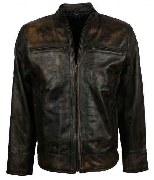 Fashion Vintage Brown Leather Jacket