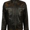 Fashion Vintage Brown Leather Jacket