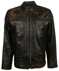 Fashion Vintage Brown Leather Jacket
