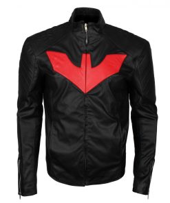 Man Bat Black Faux Leather Jacket