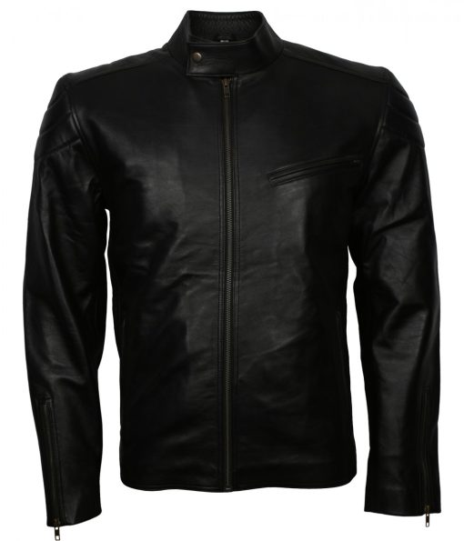 Mens Black Casual Fashion Leather Jacket
