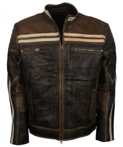 Mens Distressed Brown Vintage Biker Leather Jacket Sale Mens Fashion