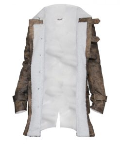 Men's Distressed Fur Brown Bane Leather Coat