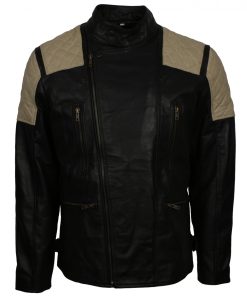 Mens Fashion Black Quilted Leather Jacket Sale US and UK