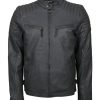 Mens Grey Fashion Leather Jacket