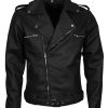 Negan Man Black Biker Leather Jacket