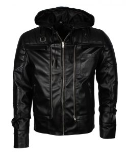 Redhood Bat Black Man Faux Leather Jacket