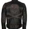 Skull Embossed Mens Motorcycle Leather Jacket