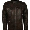 Waxed Brown Vintage Leather Jacket