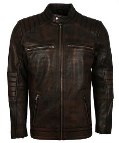 Waxed Brown Vintage Leather Jacket
