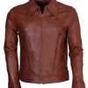 Wolverine Brown Waxed Real Leather Jacket