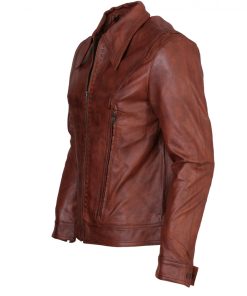 Wolverine Brown Waxed Real Leather Jacket