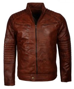 Brown Vintage Mens Leather Jacket