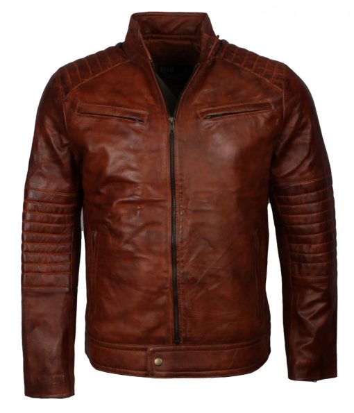 Brown Vintage Mens Leather Jacket