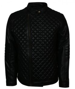 Diamond Quilted Real Leather Jacket