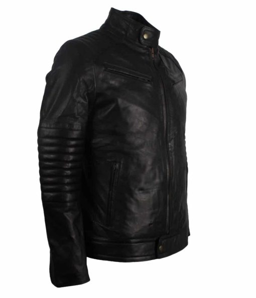 Black Mens Biker Leather Jacket