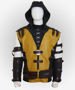 Mortal Kombat X Scorpion Leather Jacket with Hood