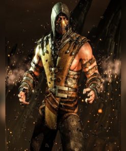 Mortal Kombat X Scorpion Leather Jacket with Hood