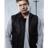 Supernatural Jensen Ackles Black Leather Vest