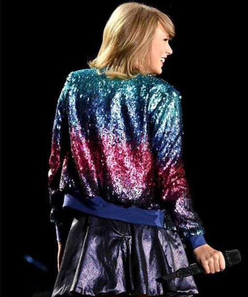 American Singer Taylor Swift Ombre Sequin Jacket
