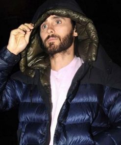 Jared Leto Dr. Michael Morbius Blue Puffer Hooded Jacket
