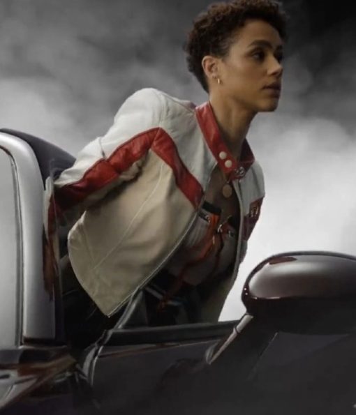 Nathalie Emmanuel Fast X White Leather Jacket