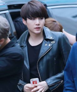 Jungkook BTS Leather Black Jacket