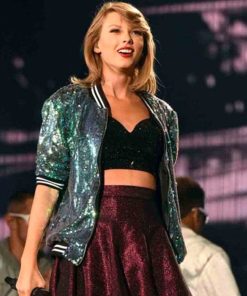 Taylor Swift Sparkly Sequin Bomber Jacket