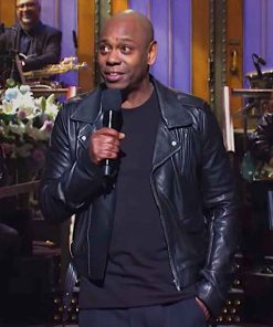 dave chappelle biker leather jacket black