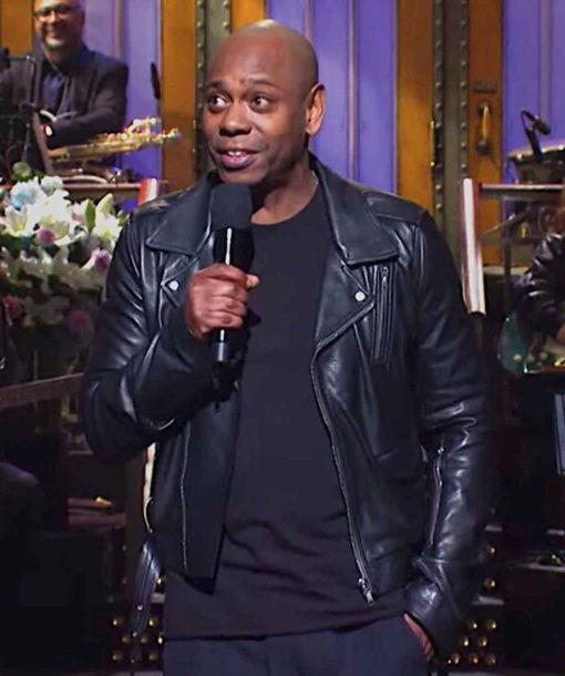 dave chappelle biker leather jacket black