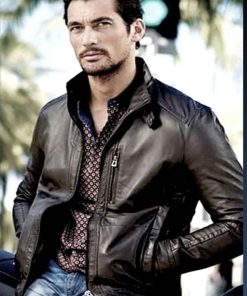 david gandy brown leather jacket