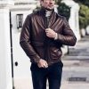 vintage brown david gandy leather jacket
