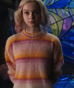 Emma Myers Wednesday Pink Striped Sweater
