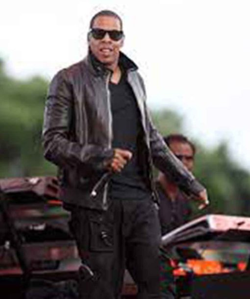 shawn corey carter jay-z brown leather jacket
