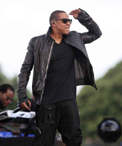 shawn corey carter jay-z brown leather jacket